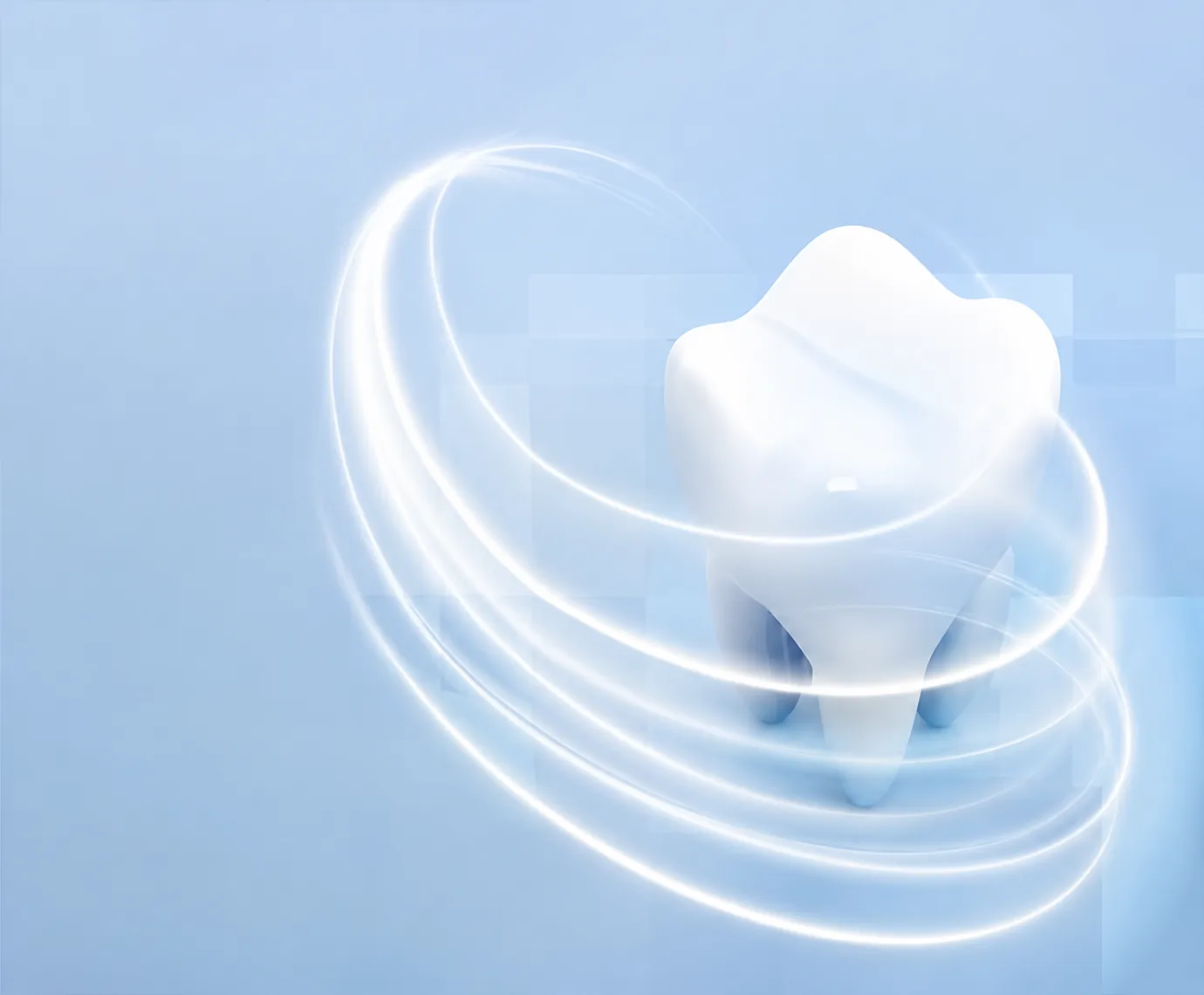 Healthy tooth with a protective light swirl